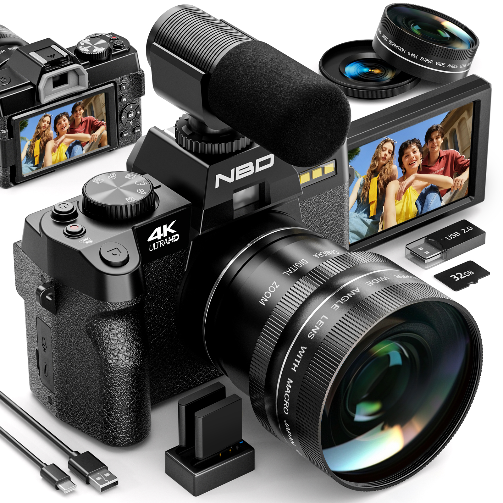 Japanese Lifestyle Youtubers - NBD S100F 48MP 4K Digital Camera
