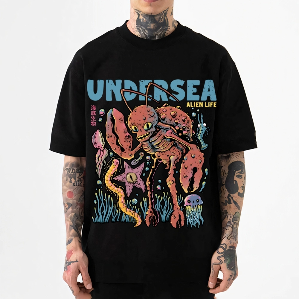 Japanese Lifestyle Clothing - Undersea Alien Life Japanese Style T-shirt