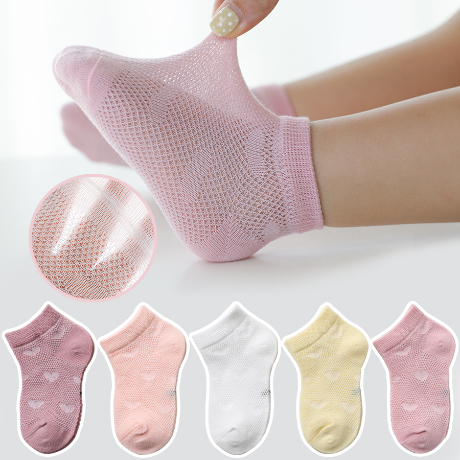 Japanese Daily Lifestyle - 5 Pairs of Children's Socks, Solid