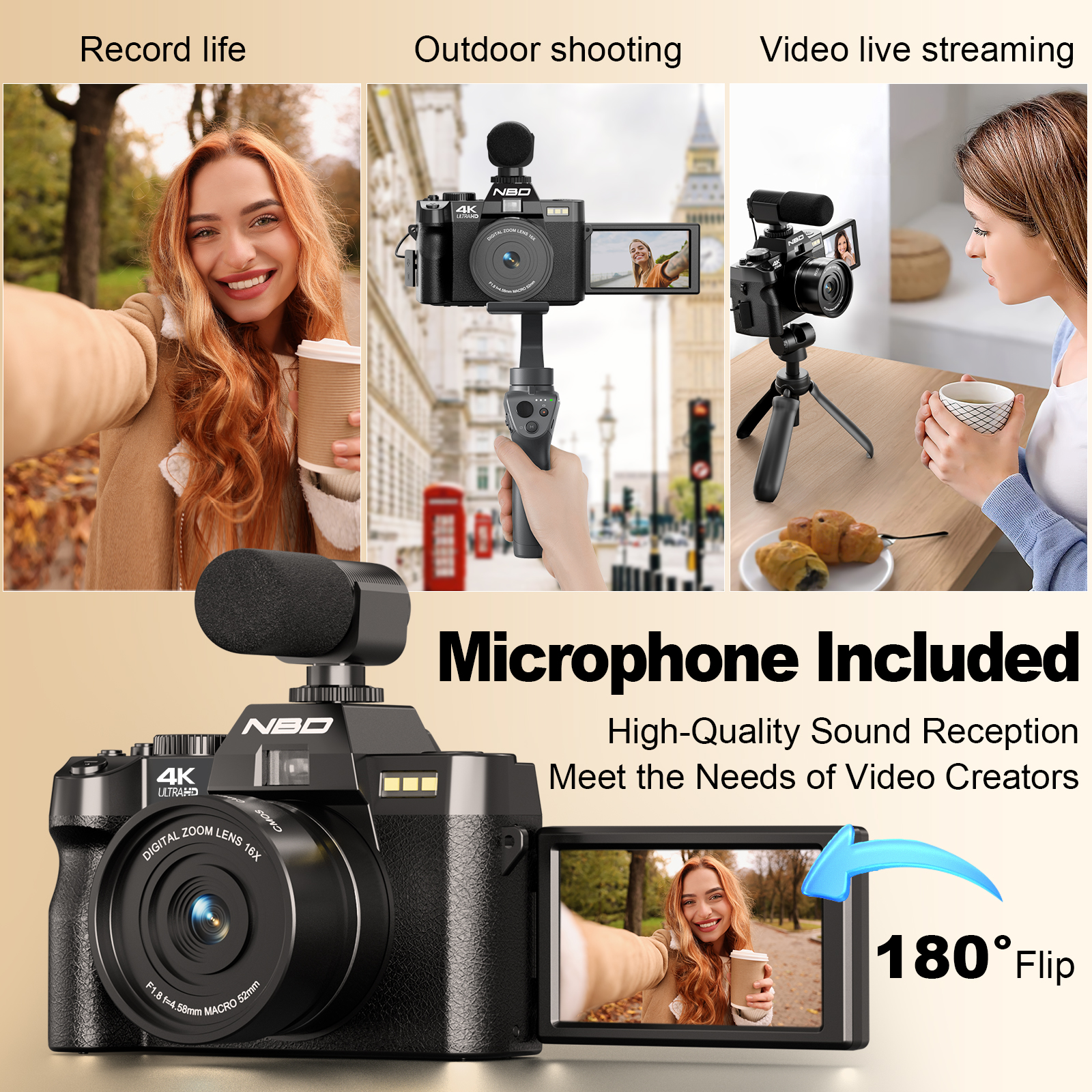 NBD S100F 48MP&4K Digital Came - Japanese Lifestyle Youtubers recensie en prijs